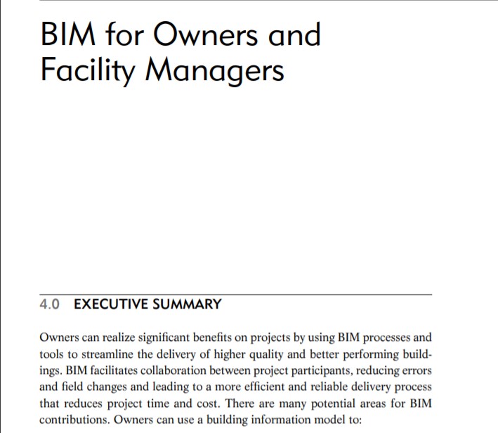 BIM for Owners and Facility Managers PDF